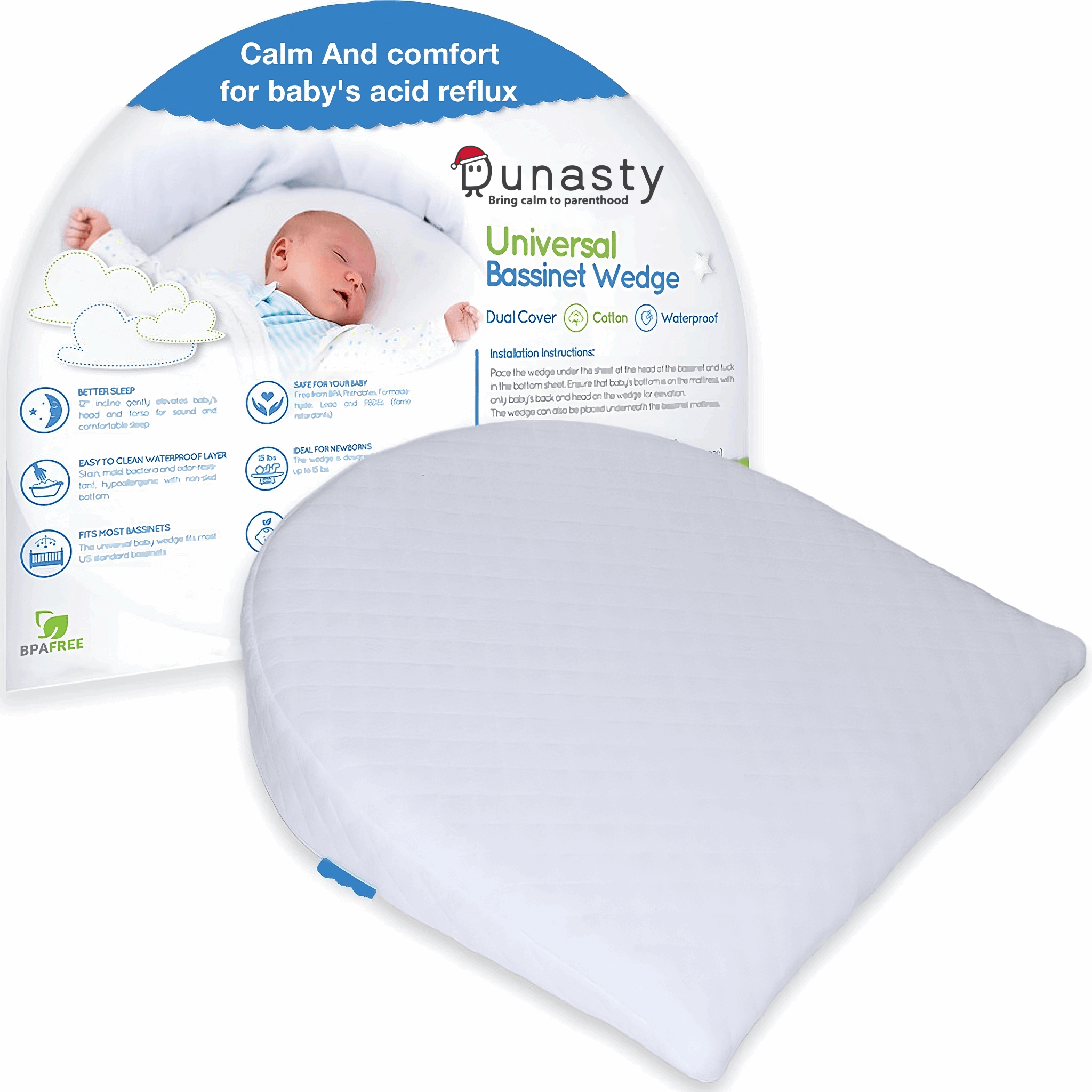 Bassinet wedge Pillow Anti Reflux Dunasty